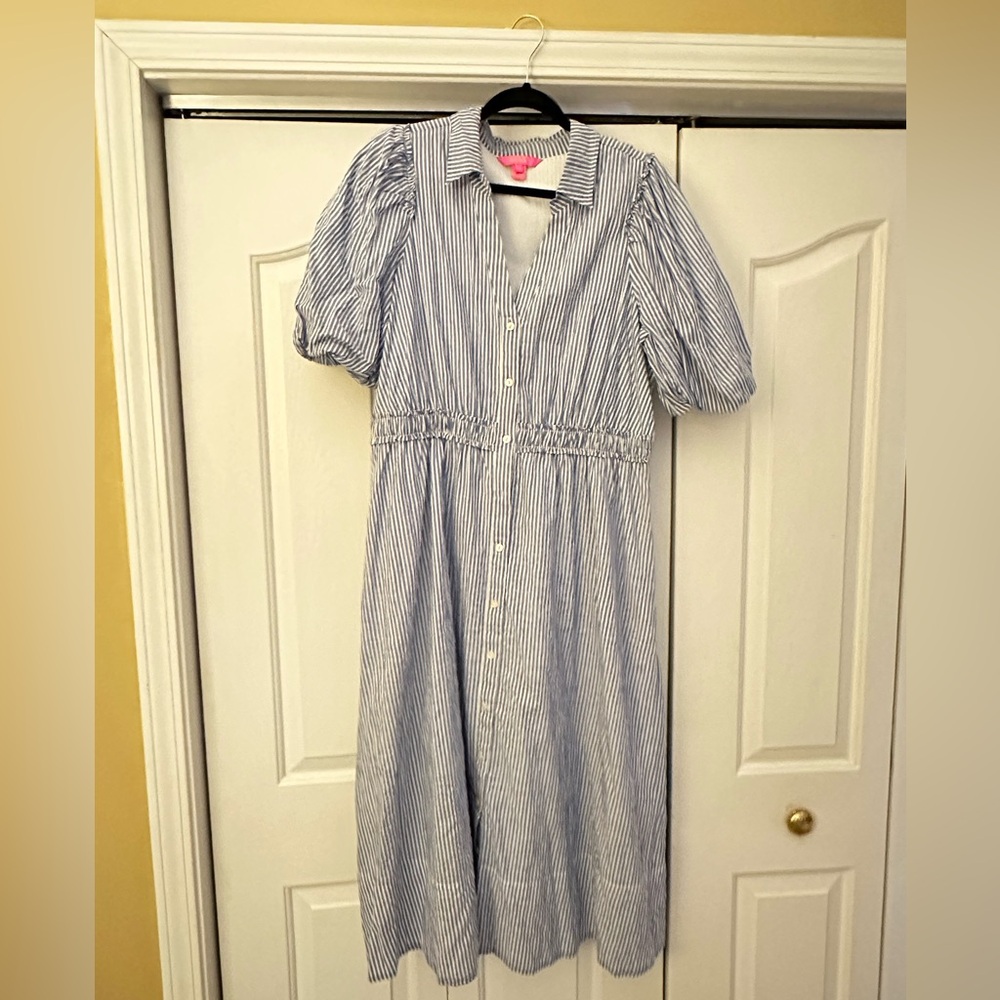 Lilly Pulitzer Tassie Midi dress in coastal blue. sz 14